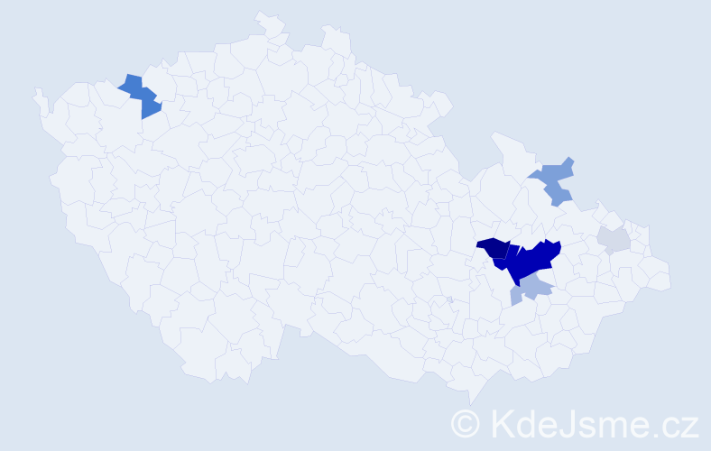 Příjmení: 'Bolová', počet výskytů 16 v celé ČR