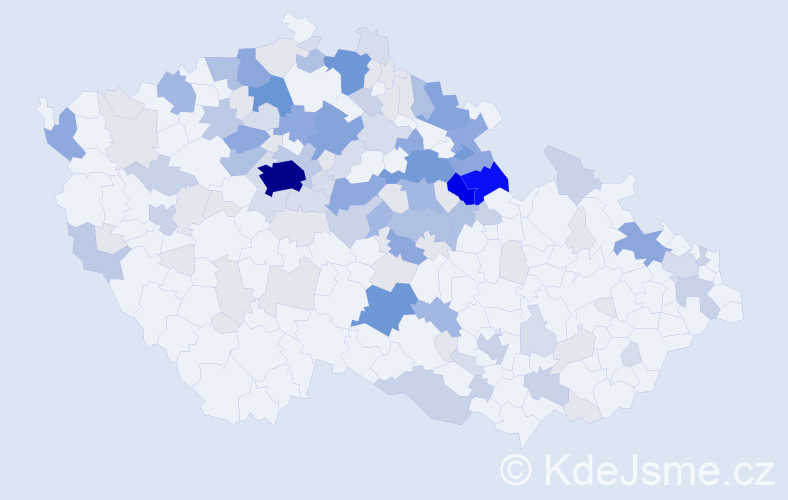 Příjmení: 'Plašilová', počet výskytů 409 v celé ČR