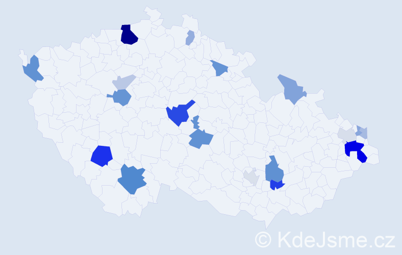 Příjmení: 'Szendreiová', počet výskytů 44 v celé ČR