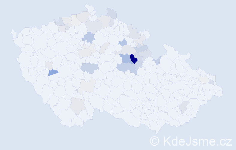 Příjmení: 'Bidlo', počet výskytů 147 v celé ČR