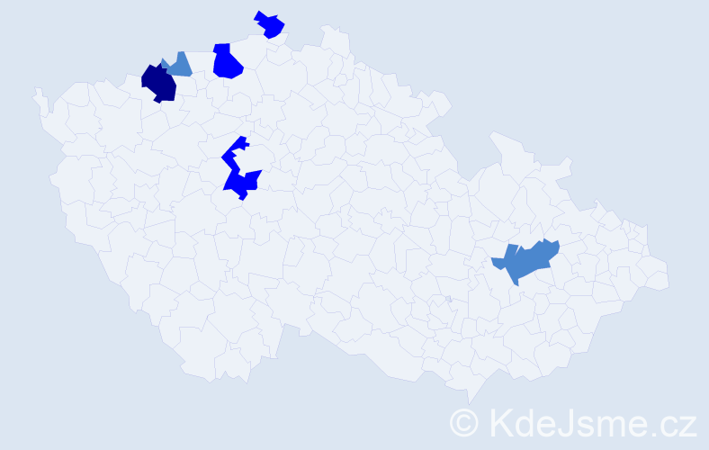 Příjmení: 'Dargajová', počet výskytů 11 v celé ČR
