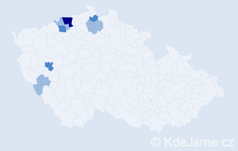 Příjmení: 'Karková', počet výskytů 14 v celé ČR