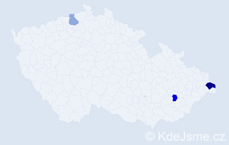 Příjmení: 'Kovanová', počet výskytů 5 v celé ČR