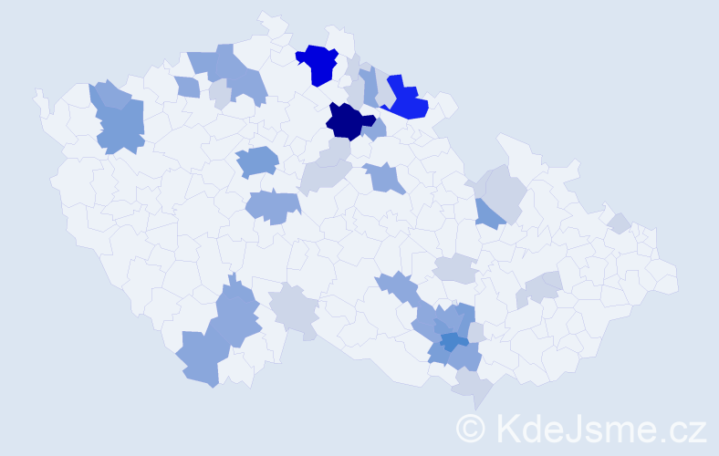 Příjmení: 'Valnoha', počet výskytů 119 v celé ČR