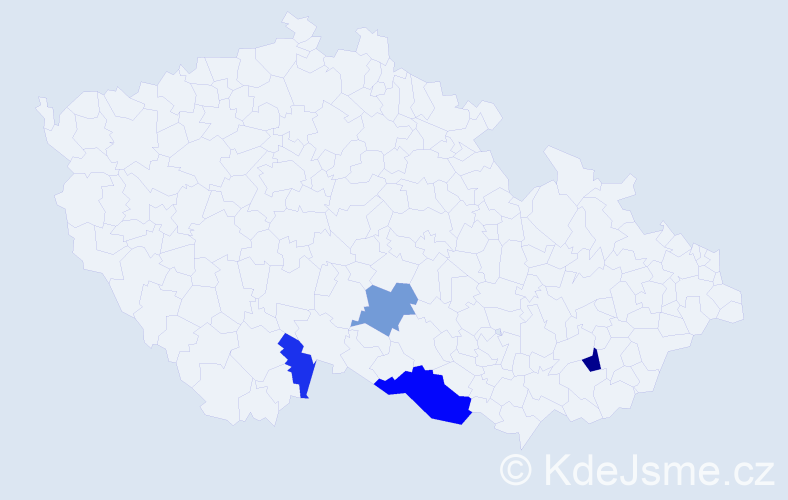 Příjmení: 'Hiess', počet výskytů 16 v celé ČR