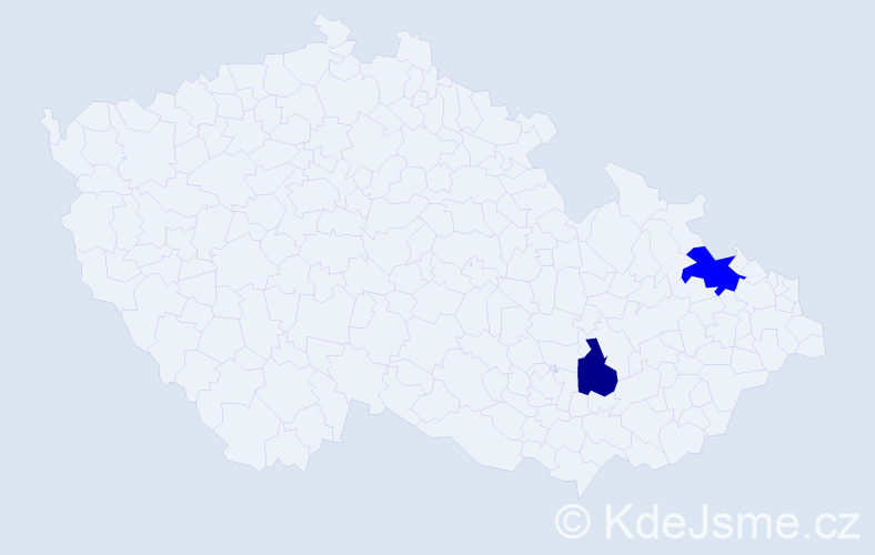 Příjmení: 'Čapec', počet výskytů 7 v celé ČR
