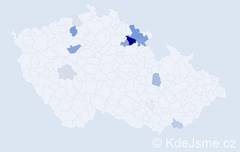 Příjmení: 'Rajsnerová', počet výskytů 29 v celé ČR