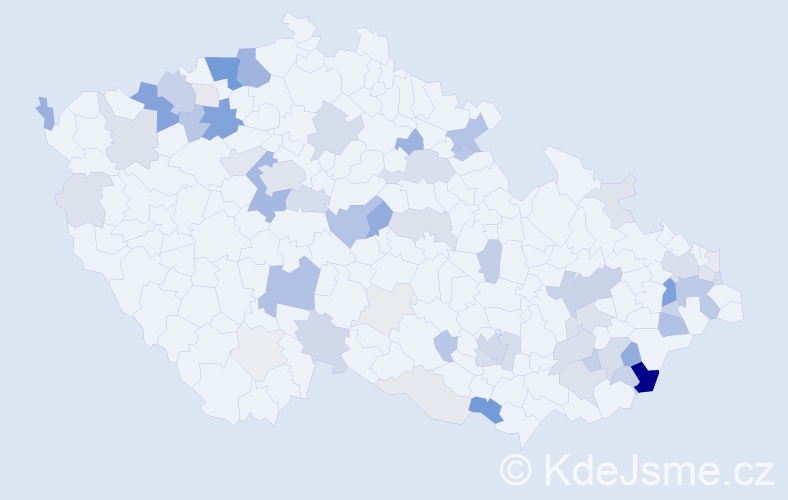 Příjmení: 'Hudek', počet výskytů 198 v celé ČR