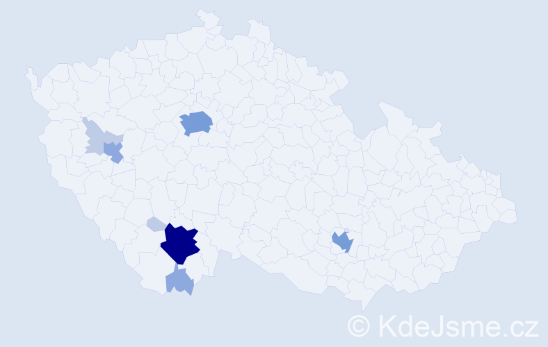 Příjmení: 'Aibl', počet výskytů 22 v celé ČR