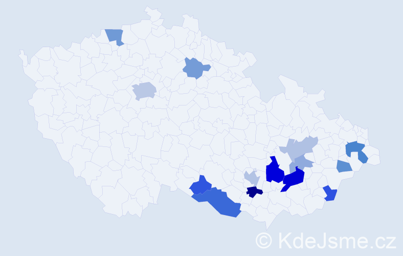 Příjmení: 'Dobíšek', počet výskytů 30 v celé ČR