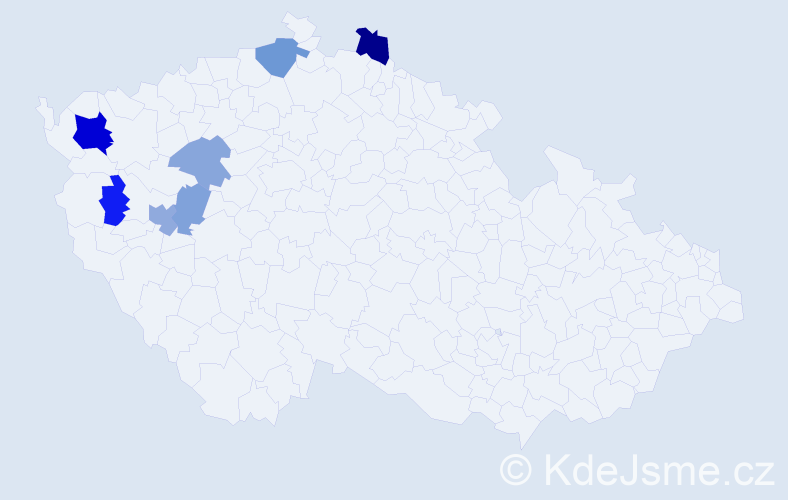 Příjmení: 'Semerádt', počet výskytů 14 v celé ČR