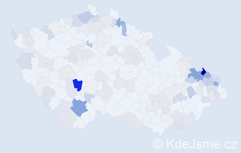 Příjmení: 'Slivka', počet výskytů 483 v celé ČR