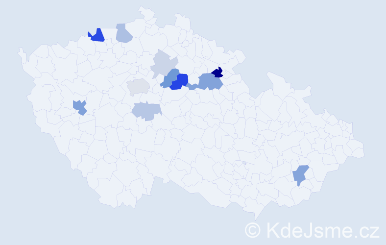 Příjmení: 'Komora', počet výskytů 32 v celé ČR