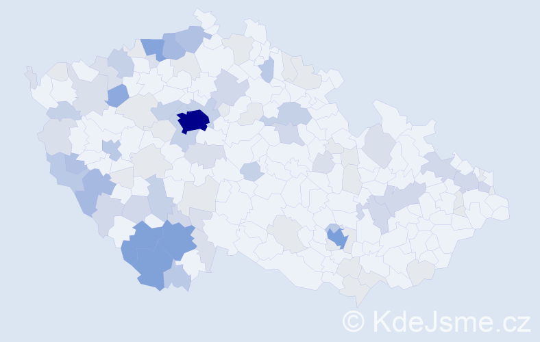 Příjmení: 'Hálek', počet výskytů 274 v celé ČR