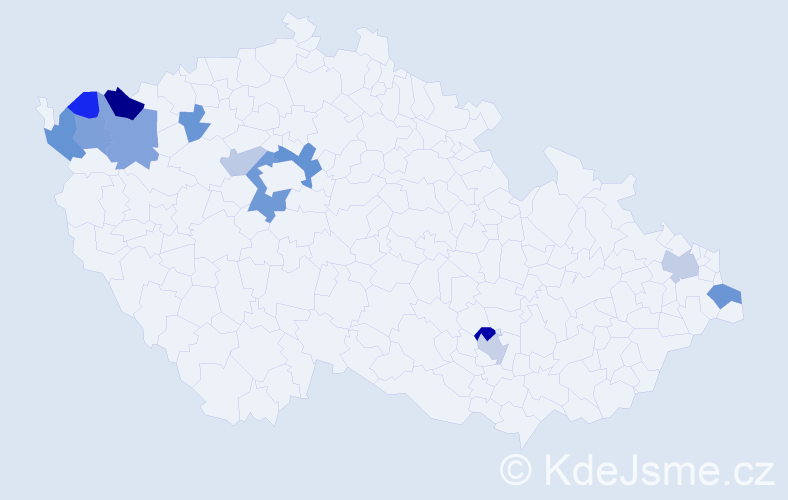 Příjmení: 'Pupalová', počet výskytů 26 v celé ČR