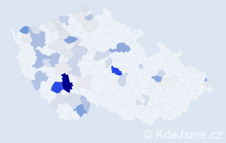 Příjmení: 'Zborník', počet výskytů 194 v celé ČR