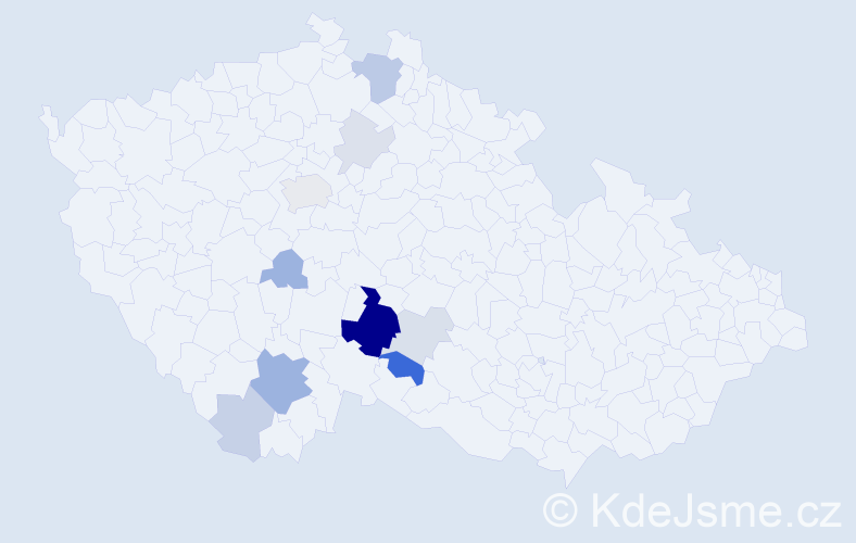 Příjmení: 'Trkolová', počet výskytů 29 v celé ČR