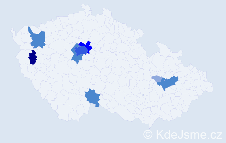 Příjmení: 'Dauda', počet výskytů 21 v celé ČR
