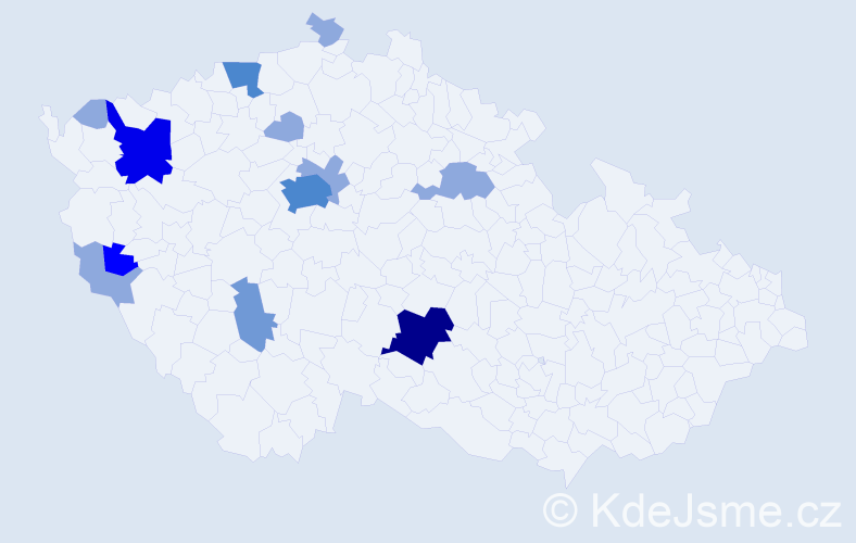 Příjmení: 'Dietz', počet výskytů 29 v celé ČR