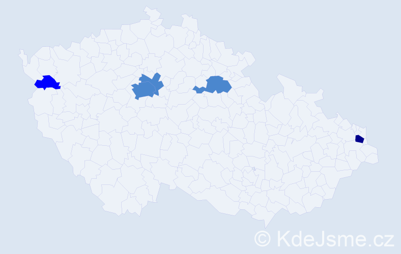 Příjmení: 'Aka', počet výskytů 8 v celé ČR