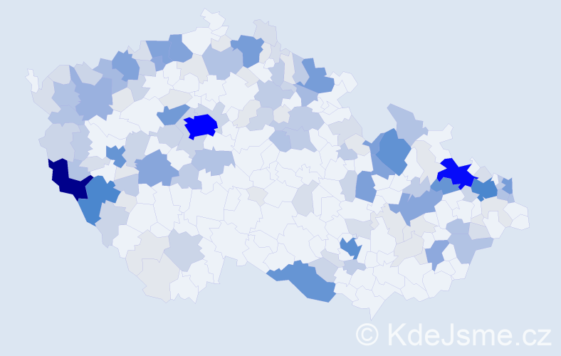 Příjmení: 'Haas', počet výskytů 579 v celé ČR