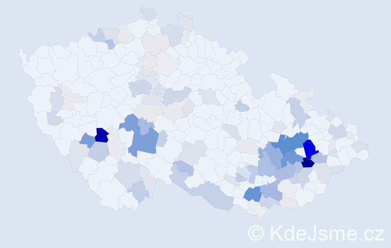 Příjmení: 'Koblihová', počet výskytů 473 v celé ČR