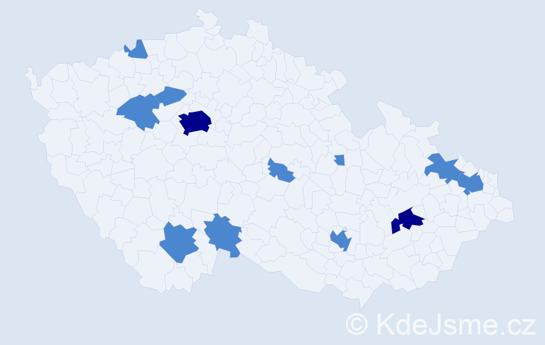 Příjmení: 'Todorovičová', počet výskytů 16 v celé ČR