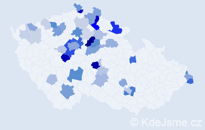 Příjmení: 'Cicvárková', počet výskytů 138 v celé ČR