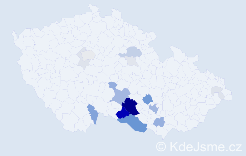 Příjmení: 'Vecheta', počet výskytů 72 v celé ČR