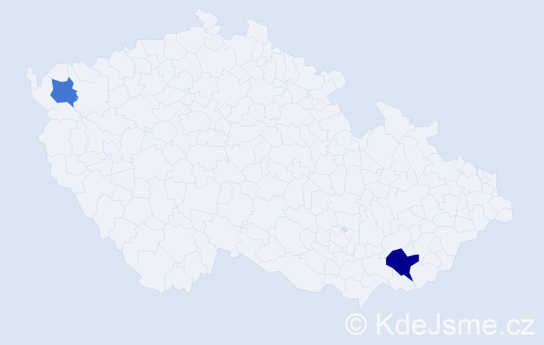 Příjmení: 'Hriceňák', počet výskytů 3 v celé ČR