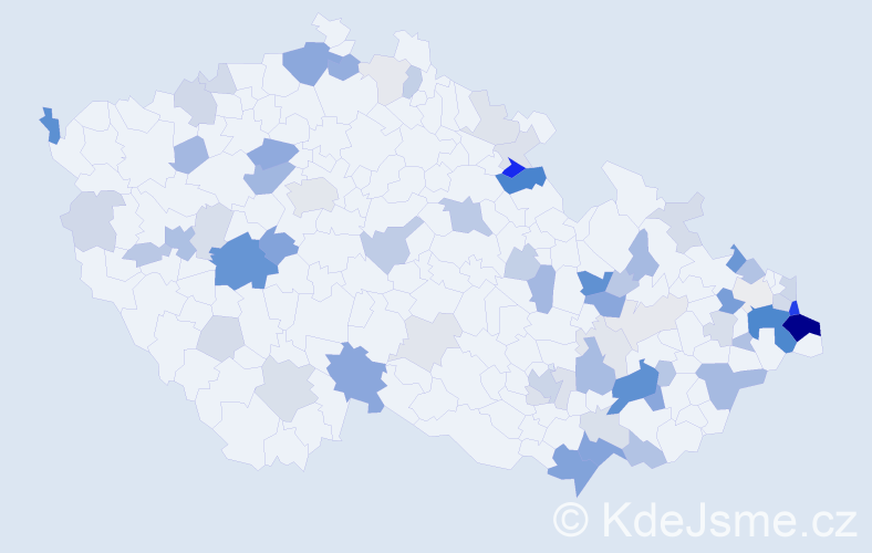Příjmení: 'Labudová', počet výskytů 199 v celé ČR