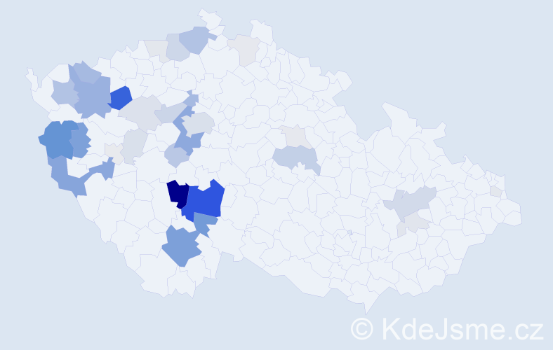 Příjmení: 'Koliha', počet výskytů 121 v celé ČR