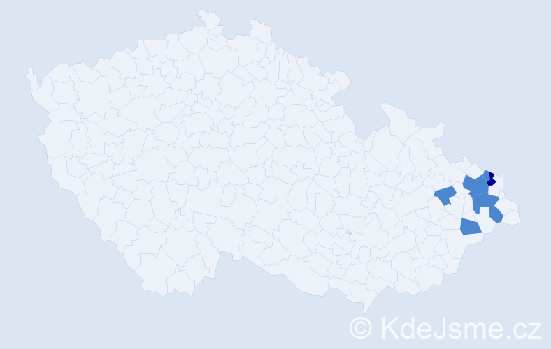 Příjmení: 'Gojtka', počet výskytů 8 v celé ČR