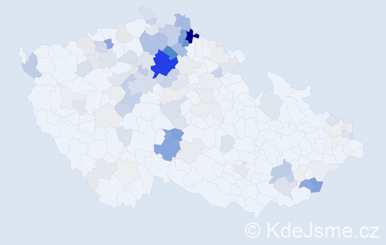 Příjmení: 'Svárovská', počet výskytů 390 v celé ČR