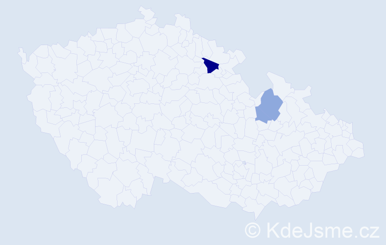 Příjmení: 'Lár', počet výskytů 15 v celé ČR