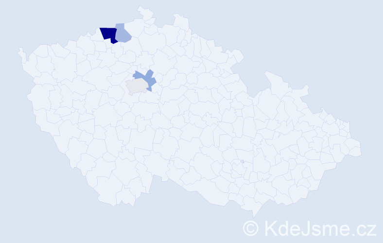 Příjmení: 'Kubajková', počet výskytů 9 v celé ČR