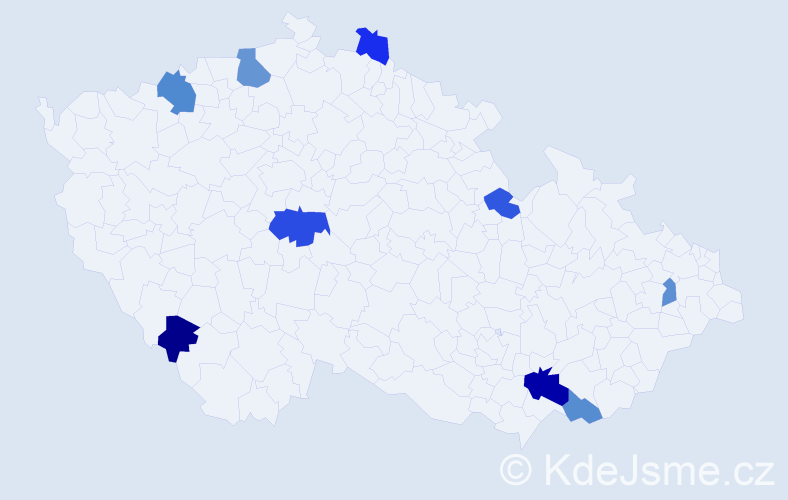Příjmení: 'Höhnová', počet výskytů 14 v celé ČR