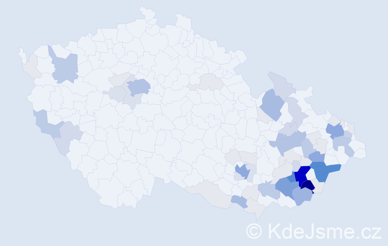 Příjmení: 'Talaš', počet výskytů 277 v celé ČR