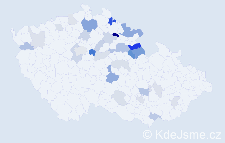 Příjmení: 'Píro', počet výskytů 64 v celé ČR