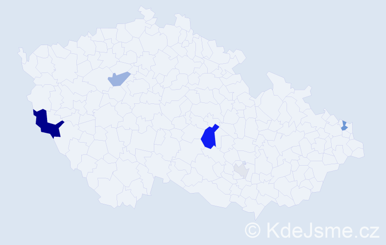 Příjmení: 'Mokričková', počet výskytů 14 v celé ČR