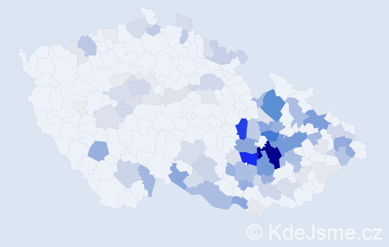 Příjmení: 'Petržela', počet výskytů 419 v celé ČR