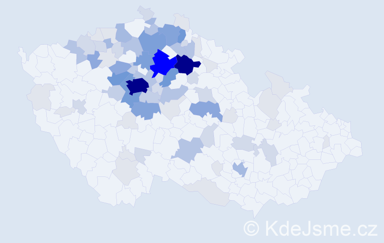 Příjmení: 'Košťáková', počet výskytů 296 v celé ČR