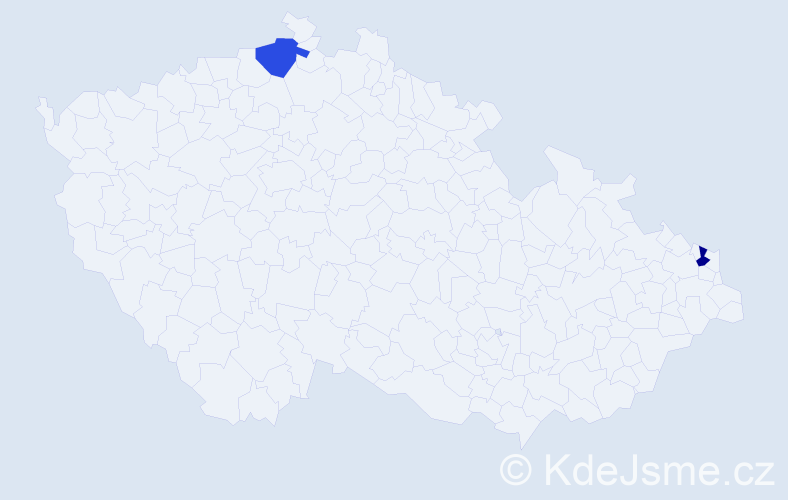 Příjmení: 'Kutliak', počet výskytů 2 v celé ČR