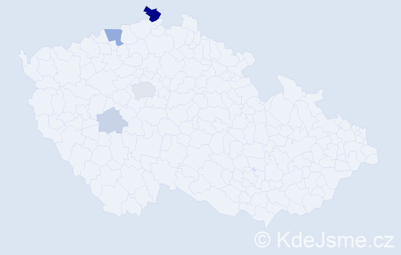 Příjmení: 'Daitlová', počet výskytů 14 v celé ČR
