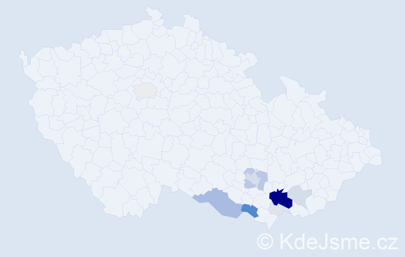 Příjmení: 'Kyněrová', počet výskytů 49 v celé ČR