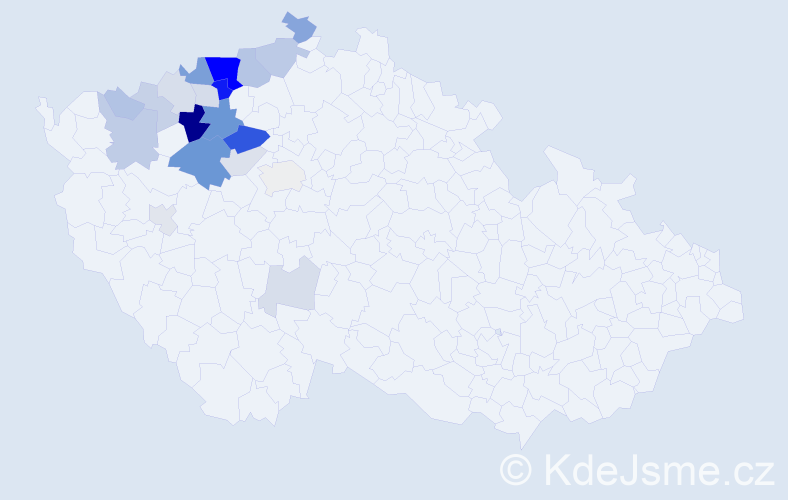 Příjmení: 'Čečrlová', počet výskytů 64 v celé ČR