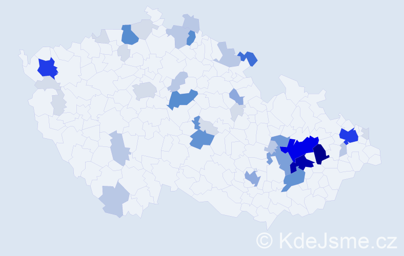 Příjmení: 'Čuri', počet výskytů 164 v celé ČR