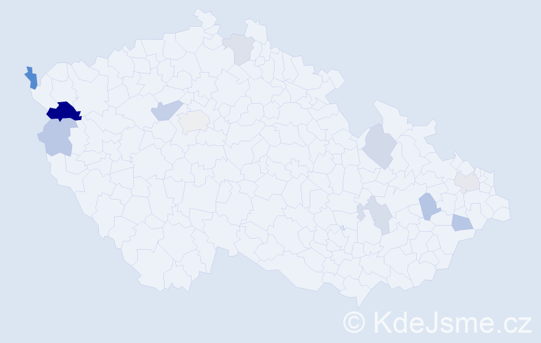 Příjmení: 'Kozicová', počet výskytů 18 v celé ČR