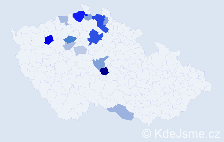 Příjmení: 'Korselt', počet výskytů 59 v celé ČR