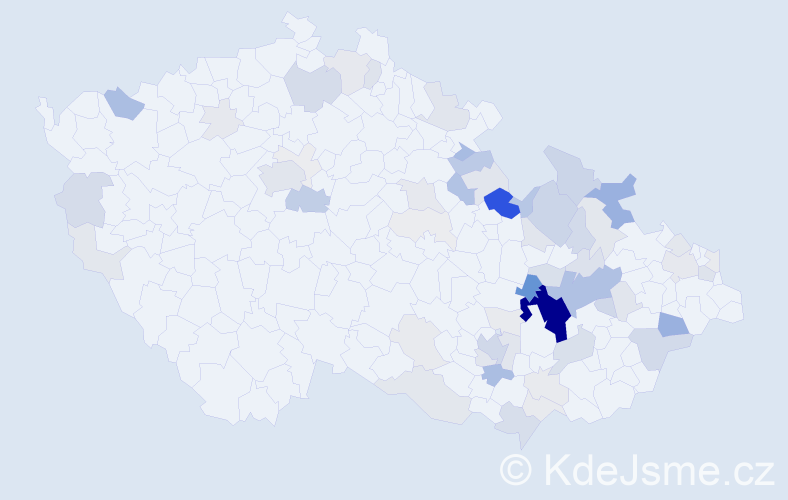 Příjmení: 'Všetičková', počet výskytů 241 v celé ČR